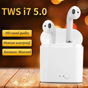 I7 i7s TWS Bezdrôtové Slúchadlá Slúchadlo Bluetooth 5.0 Slúchadlá Športové Slúchadlá Slúchadlá S Mikrofónom Pre chytré telefóny, Xiao Samsung LG