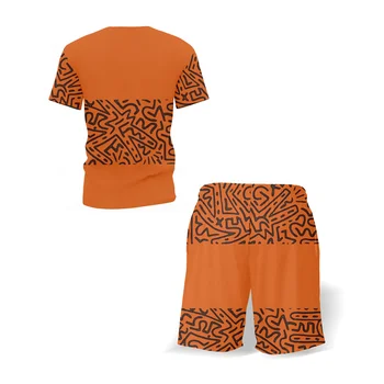 Leto-Krátke Rukávy Módne pánske 3D Vytlačené Mikina T-Shirt + Šortky 2-Dielna Sada 2021 Bežné Vonkajšie Športové Oblek S-5XL