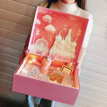 3D Reliéf Stereo Darčeka Vysoký Stupeň veľké darčekové krabice narodeniny Anniversaire deň kreatívne prekvapenie balenie darčekové veľké pole prázdne