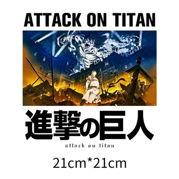 3D DIY Anime Útok na Titan Levi Ackermana Nálepky Veľké Škvrny T-shirt Šaty, Sveter Tepelného Prenosu Tepla Vinylové Nálepky