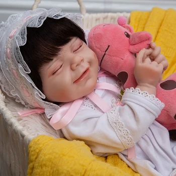 Simulácia KEIUMI 3D-Paintd Pokožky Reborn Baby Doll Plný Silikónové Zatvorené Oči Implantát Mihalnice Pre Dievčatá Módne Darček k Narodeninám