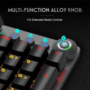 AULA F2088 Mechanical Gaming Keyboard 104 klávesov Káblové HybridBacklit LED Anti-tieňov Klávesnice 104 Plochu Pre Hráčov Notebook#g3