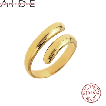 AIDE Luxusné 925 Sterling Silver Ring Pre Ženy Iny Minimalistický Módne All-Zápas Lesklý Špirála Krúžok Bijoux Femme