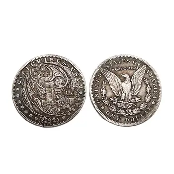 Dragon A Lev Mince Zbierať Striebornú Dosku 1921 Pamätné Mince Remesiel Zberateľskú Suvenír Domov, Dekorácie, Darčeky