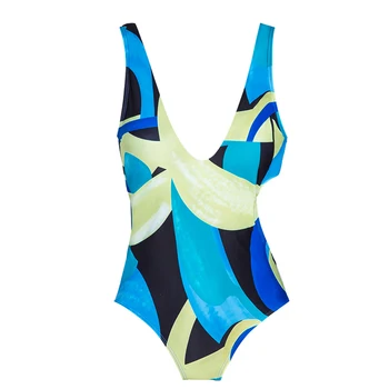 Sexy Jednodielne Plavky 2021 Ženy Plavky Tlač Jedného Pleca Kombinézu Push Up Monokiny Brazílske Plavky Letné Plážové Oblečenie