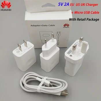 Pôvodné EÚ a USA, UK, Huawei Mate 10 Lite Plnenie 5V2A Nabíjačka Micro USB Kábel Pre p8 p9 p10 lite mate 10 9 lite Česť 8x 9 10 Lite