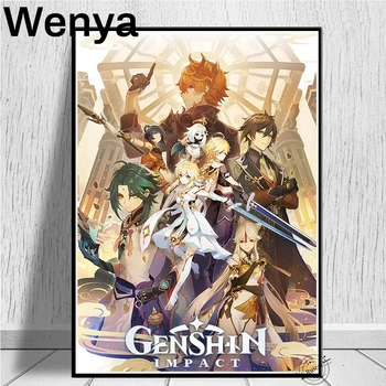 Genshin Vplyv Plagát HD Hra Maľba Anime Dievča Wall Art Vytlačí Koľaji Obrázok Pre Obývacia Izba, Spálňa Domova