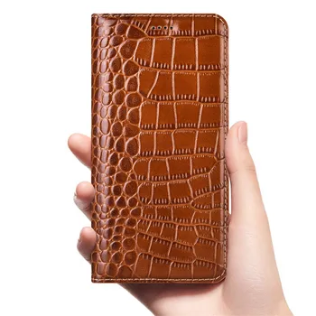 Krokodíl Originálne Kožené puzdro Pre Huawei Y5 Y6 Y7 Pro Y9 Prime 2019 Prípade Huawei P smart Z luxusné Kožené Flip Cover