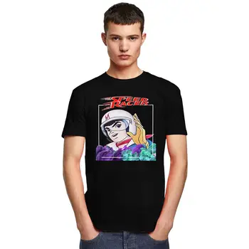 Vintage Speed Racer Meteoro T Shirt Mužov Krátke Rukávy Bavlna Japonské Kreslené T-shirt Klasické Karikatúry Mach 5 Tee Topy Darček