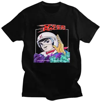 Vintage Speed Racer Meteoro T Shirt Mužov Krátke Rukávy Bavlna Japonské Kreslené T-shirt Klasické Karikatúry Mach 5 Tee Topy Darček