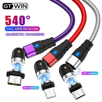 GTWIN 540 magnetické kábel USB kábel Rýchle Nabíjanie Typ C Bezplatne Micro usb Kábel Na iPhone 11 Pro XS Plus Samsung Xiao usb C