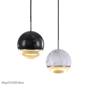 Moderné mramor ball LED prívesok lampy Nordic Jednoduché, Jedáleň, bar, nočné Kuchynské Závesné Svetlo Domova hanglamp Svietidlo
