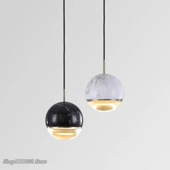 Moderné mramor ball LED prívesok lampy Nordic Jednoduché, Jedáleň, bar, nočné Kuchynské Závesné Svetlo Domova hanglamp Svietidlo