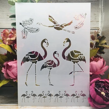 A4 29 cm Flamingo Pierko DIY Vrstvenie Blany Nástenné Maľby Zápisník Sfarbenie Razba Album Dekoratívne Šablóny