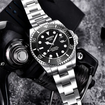 NIBOSI Módne Luxusné Muži Hodinky Mechanické Náramkové hodinky z Nerezovej Ocele Sledovať Top Značky Zafírové Sklo Muži Hodinky reloj hombre