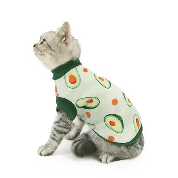 Zimné Pet Oblečenie Bežné Mačka Oblečenie Tlač Psa Vesta Tee Tričko Bavlna T-shirt Šteňa Oblečenie