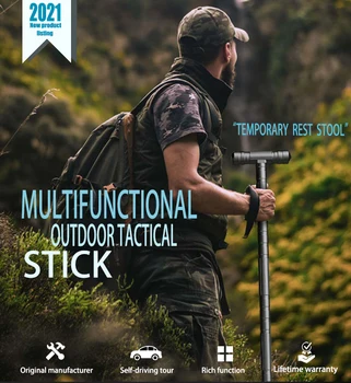Taktické Walking Stick G05 Multi-nástroj Treking Pólov Lezenie alebo Horolezectvo Stick Rozšíriteľný Taktovkou Obrany Turistika Nástroj Prežitia