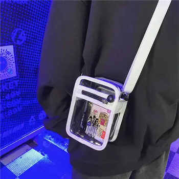 Program Messenger taška mužov a žien jelly transparentné vak chlapci trend kórejský študent jeden-ramenný mini aktovka jasné, tašky taška pre ženy