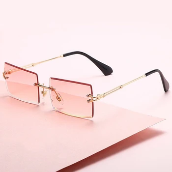 Móda Ružová Fialová Námestie Slnečné Okuliare Ženy Značky Dizajnér Retro Slnečné Okuliare Žena Obdĺžnik Objektív Vintage Malé Oculos De Sol