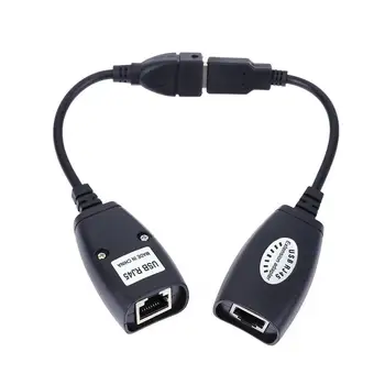 USB 2.0 Predlžovací Nástavec Adaptér mužskej & Ženské Až 150ft Pomocou CAT5/CAT5E/6 RJ45 Lan Siete Ethernet Kábel Repeater