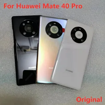 Pre Mate 40 Pôvodné Tvrdené Sklo Zadný Kryt Na Huawei Mate 40 Pro Späť Kryt Batérie A Fotoaparát Rám + Flash Kryt
