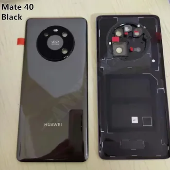 Pre Mate 40 Pôvodné Tvrdené Sklo Zadný Kryt Na Huawei Mate 40 Pro Späť Kryt Batérie A Fotoaparát Rám + Flash Kryt