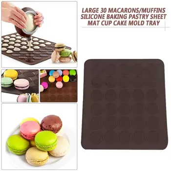 30 Slot DIY Macarons Muffin Silikónové Formy na Pečenie Pečiva List Mat Cup Tortu Formy Zásobník Opakovane Pečenie Plesne Kuchynské Náradie