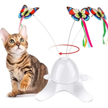 Automatické Inteligentné Cat Hračka Interaktívne Elektronické Otáčanie 360 Motýľ Hrať Hračka Pre Mačiatko Mačka Kitty Hry Činnosť Mačka Dodanie