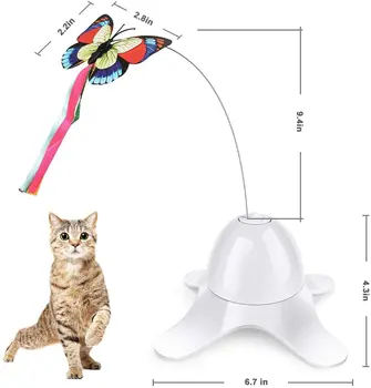 Automatické Inteligentné Cat Hračka Interaktívne Elektronické Otáčanie 360 Motýľ Hrať Hračka Pre Mačiatko Mačka Kitty Hry Činnosť Mačka Dodanie