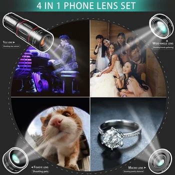 Tongdaytech rozloženie izieb 28x HD Kamery Telefónu Objektív Ďalekohľad, Zoom Makro Objektív Rybie Oko Lente S Statívy Pre Iphone, Samsung Smartphone Xiao