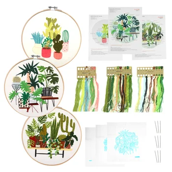 Botanická záhrada Handwork Rastliny Vzor Nite na Výšivky DIY Starter Kit Pásky Maliarske Nástroje Domáce Dekorácie Cross Stitch