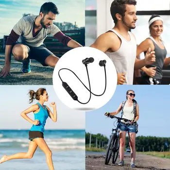 Magnetické Bezdrôtové bluetooth Slúchadlá music headset Telefón Neckband športové Slúchadlá Slúchadlá s Mikrofónom Pre Huawei Xiao Samsung S8