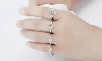 Predať za stratu! Luxusný Klasický 1 Karát Lab Diamantový Prsteň S925 Pečiatka 925 Sterling Silver Prstene Pre Ženy Darček