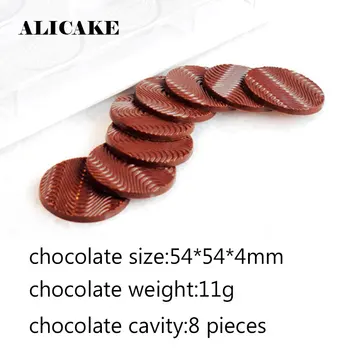 3D Polykarbonátu Čokoláda Formy Oblátka Kolo Vlna Formy Formy Čokolády Pečiva, Pečenie Pečiva Nástroje pre Čokoládové Zásobník Formy