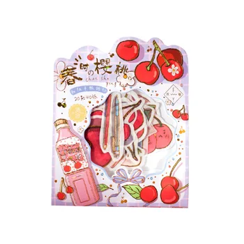 40 ks/Pack Cherry Sladké Série Zlaté Fóliovaných Príručka Album, Dekorácie, Nálepky, Tesnenie Nálepky