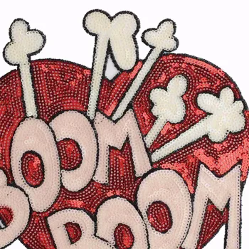 Pradžňa Boom Boom Srdce Patch Šiť Na Lásku Červené Srdce Patch Sequin Vyšívané Škvrny Na Oblečení valentínsky Darček Odznak Appliques