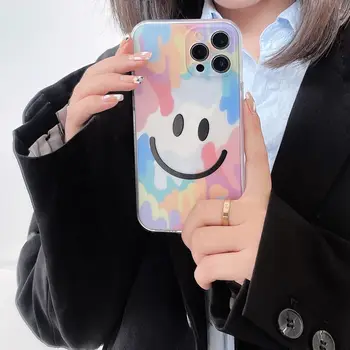 Transparentné Kamufláž úsmev na tvár Telefón puzdro Pre iPhone 11 Pro XR XS Max X 7 8 Plus púzdra Pre iPhone 12 Farebné Kreslené Kryt
