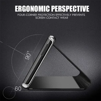 Luxusné Zrkadlo Zobraziť Flip Smart Case Samsung Galaxy 8 A8 2018 A530F Fundas Etui Na Pôvodné Magnetické Kožené Kryt Telefónu
