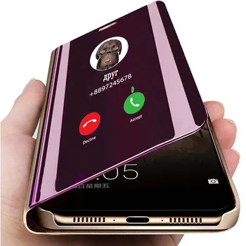 Luxusné Zrkadlo Zobraziť Flip Smart Case Samsung Galaxy 8 A8 2018 A530F Fundas Etui Na Pôvodné Magnetické Kožené Kryt Telefónu