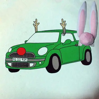 Veľkonočný Zajačik Auto Dekorácie Kostým Bunny Krátke Plyšové Do Auta Vozidla Králičie Uši A Nos Na Veľkú Noc Auto Truck Veľkonočné Dekorácie