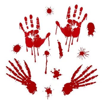 Hrozné Zombie Krvavé Ruky Tlač Halloween Samolepky Na Stenu, Dekorácie Halloween Domov Okno V Kúpeľni Festival Dekoračné Nálepky
