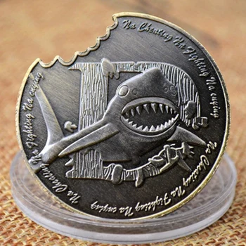 1PC Shark Úľavu Medaila Natreté Kovové Pamätné Mince Medené Mince Vlastné Remeslá