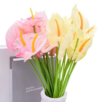 5 ks 32 cm Vysoko Kvalitné Umelé Anthurium Kytice Kvetov Skutočný Dotyk Falošné Kala Lily Pre Svadby, Narodeniny, Party Domova