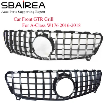 SBAIREA W176 GTR Gril Pre Benz A-Class Prednej maske Nárazníka Bez Znak Auto Diamond Racing Gril 2016-2018 A180 A260 A200 a250