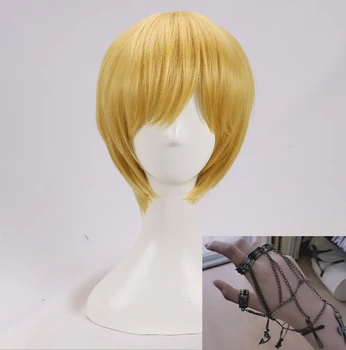 Anime Hunter x Hunter Parochne Kurapika Krátke Blond Tepelne Odolných Syntetických Vlasov Cosplay Parochňu + Parochňu Spp + Krúžky Reťazca Príslušenstvo