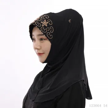 Malajzijská Hidžáb Šatka pre Moslimských Abaya Šaty Korálkové Turban Farbou Turbantes Indonézia Pohodlné Jilbab Islamská Žena Čiapky