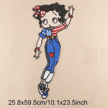 Betty Boop Sexy Dievča Škvrny Na Oblečenie žehličky Na Šiť Na Vyšívané Textílie Odznaky Nášivka DIY Oblečenie Príslušenstvo