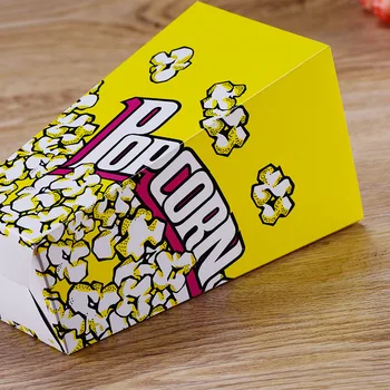 100 Ks Jednorazových Popcorn Box Papier Pohár narodeninovej oslavy svadby Kino Námestie Popcorn Barel Popcorn Box blue Vlastné