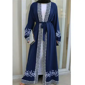 Dubaj Abaya Kimono Výšivky Ženy Moslimské Oblečenie Arabských Dlhé Šaty, Párty Šaty Maroko Turecký Islamské Oblečenie Katar Elbise