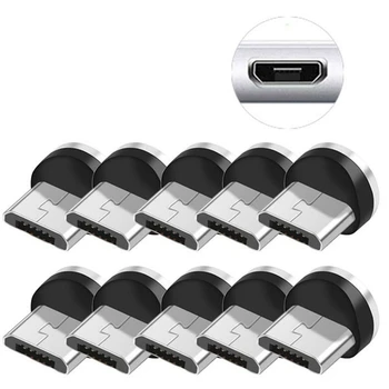 10PCS/SET Kolo Magnetické Kábel Zapojte 8 Pin Micro-USB Zástrčky Rýchle Nabíjanie Telefónu Magnet Konektor Nabíjačky